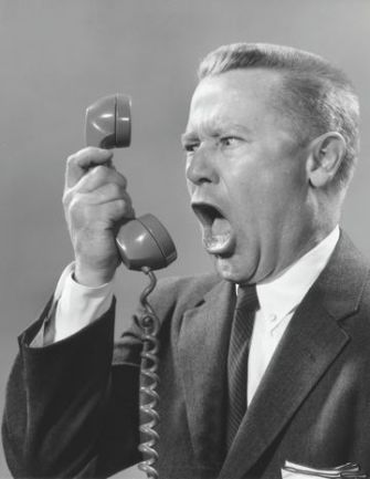 Yelling into phone